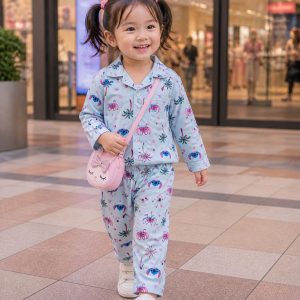 Piyama Anak Bunny Blue Korean Set