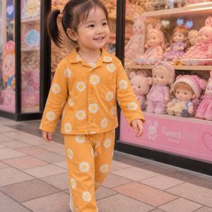 Setelan Piyama Anak Daisy Yellow Long Pants