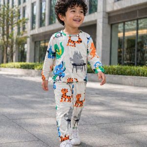 Piyama Anak Jungle Animal Long Sleeve Set