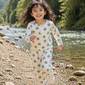 Piyama Anak Green Flower Casual Set